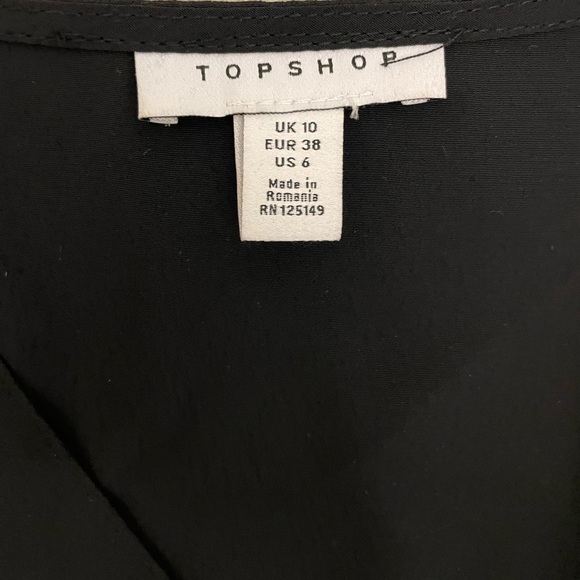 Topshop | Black Long Sleeve Low Neck Dress (S) - Picture 3 of 4
